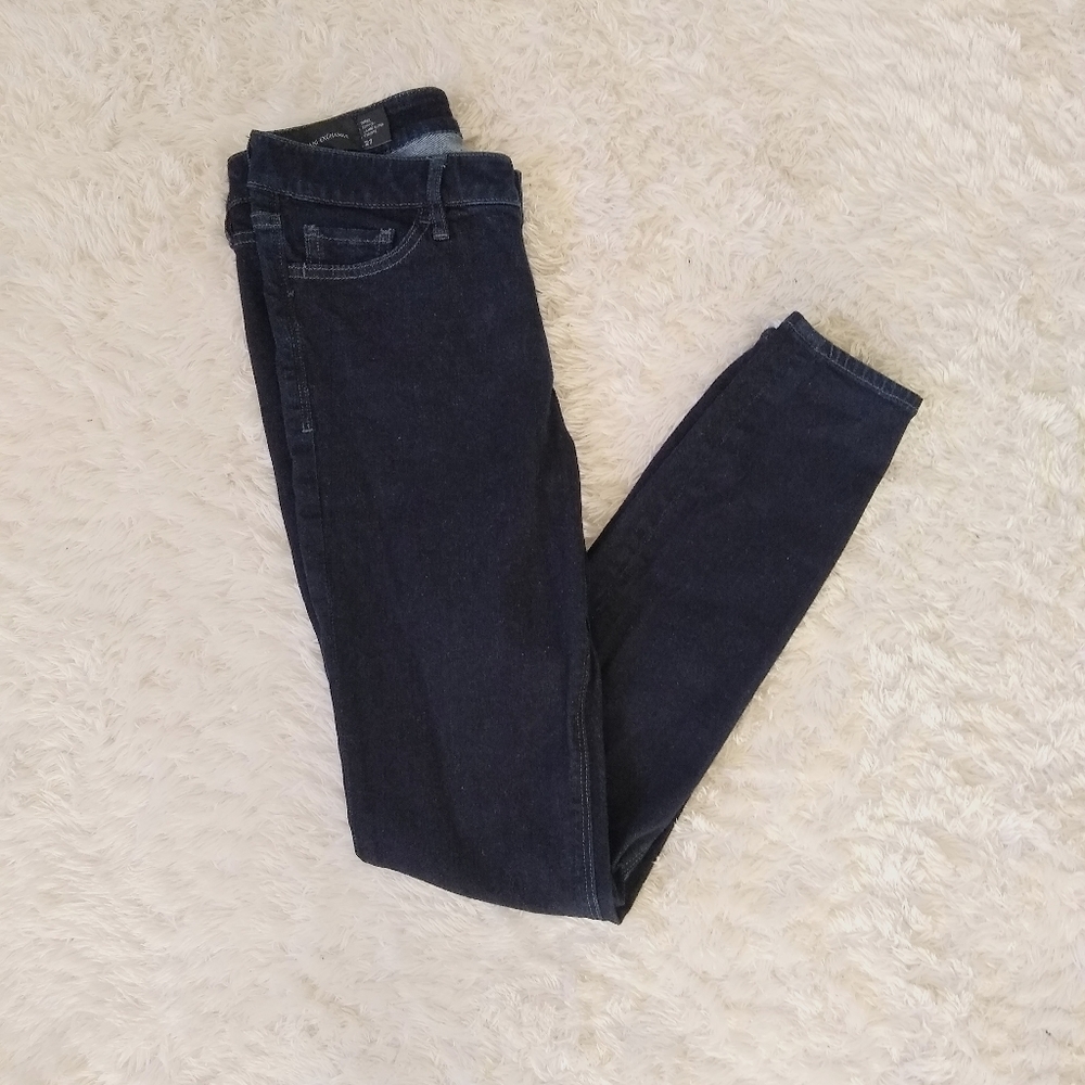 ARMANI EXCHANGE WOMEN'S BLUE SKINNY JEANS